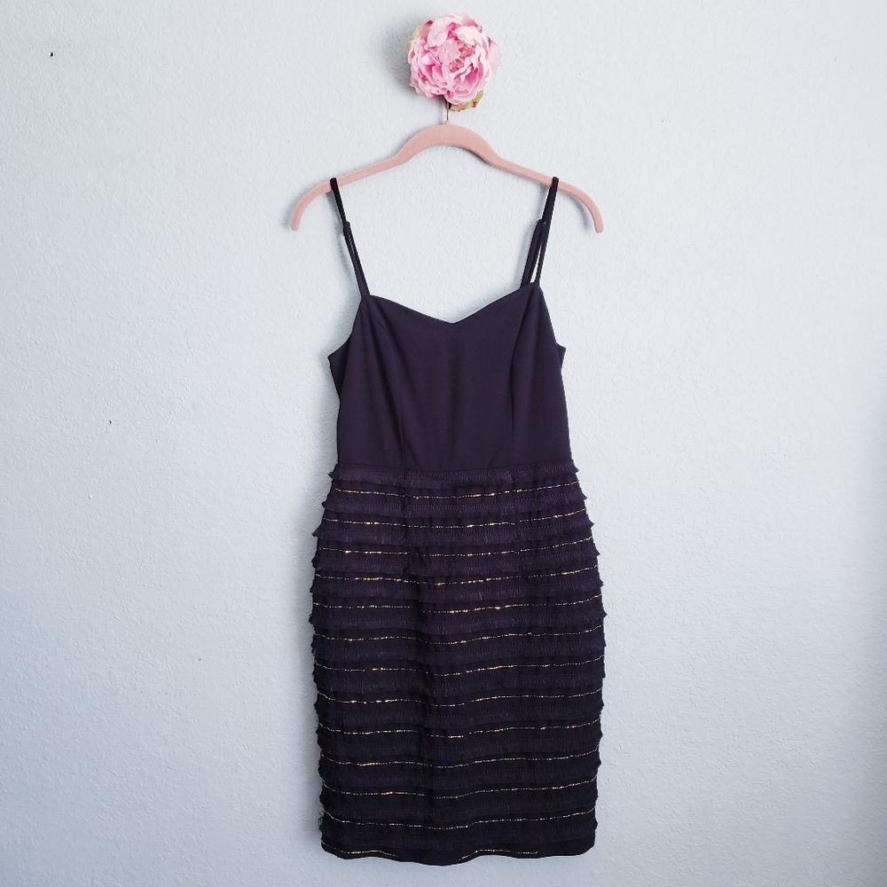 Marina Black Bead and Fringe Gatsby Mini Dress - Picture 2 of 12